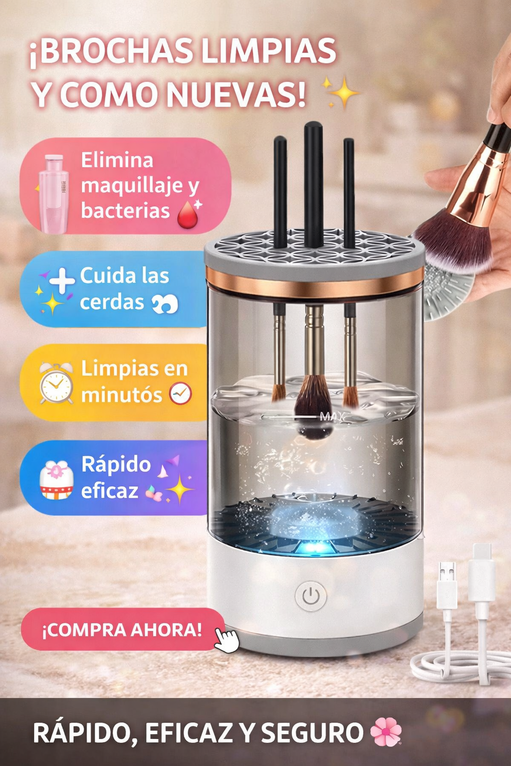 Limpiador De Brochas De Maquillaje